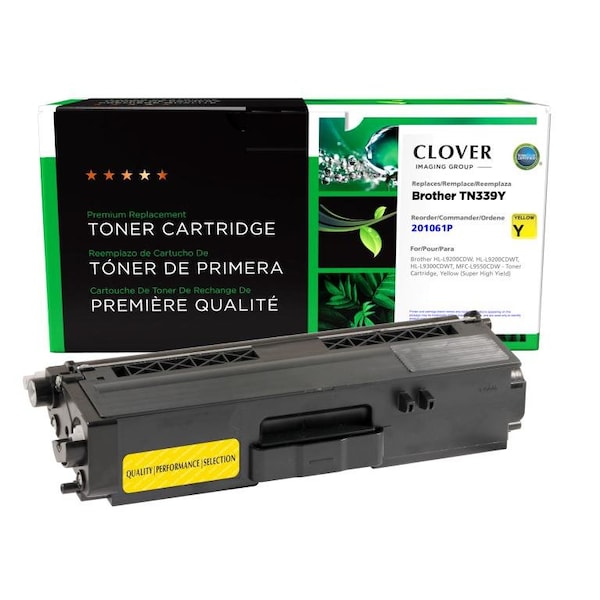 Clover Imaging Group Remanufactured Super High Yield Yellow Toner Cartridge, Brother TN339 201061P - main